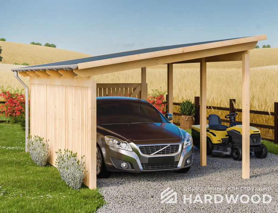 Односкатный навес для авто №66 - фото 936