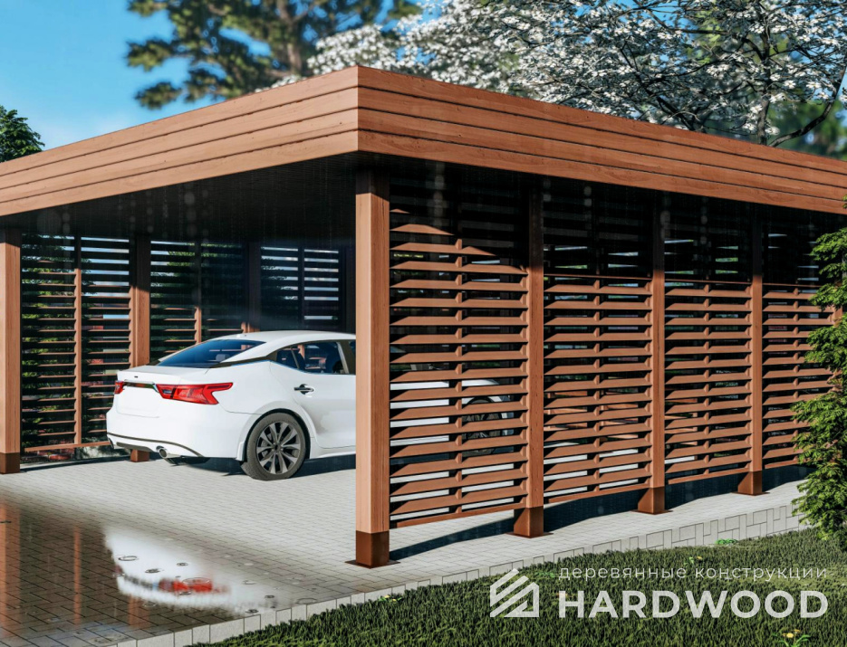 Деревянный навес №151 - фото 1208