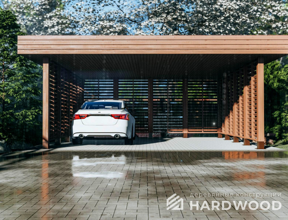 Деревянный навес №151 - фото 1209