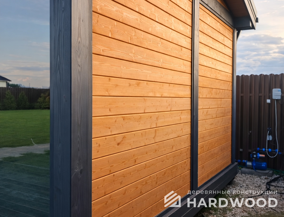 Серая беседка для дачи из дерева №101 - фото 2300